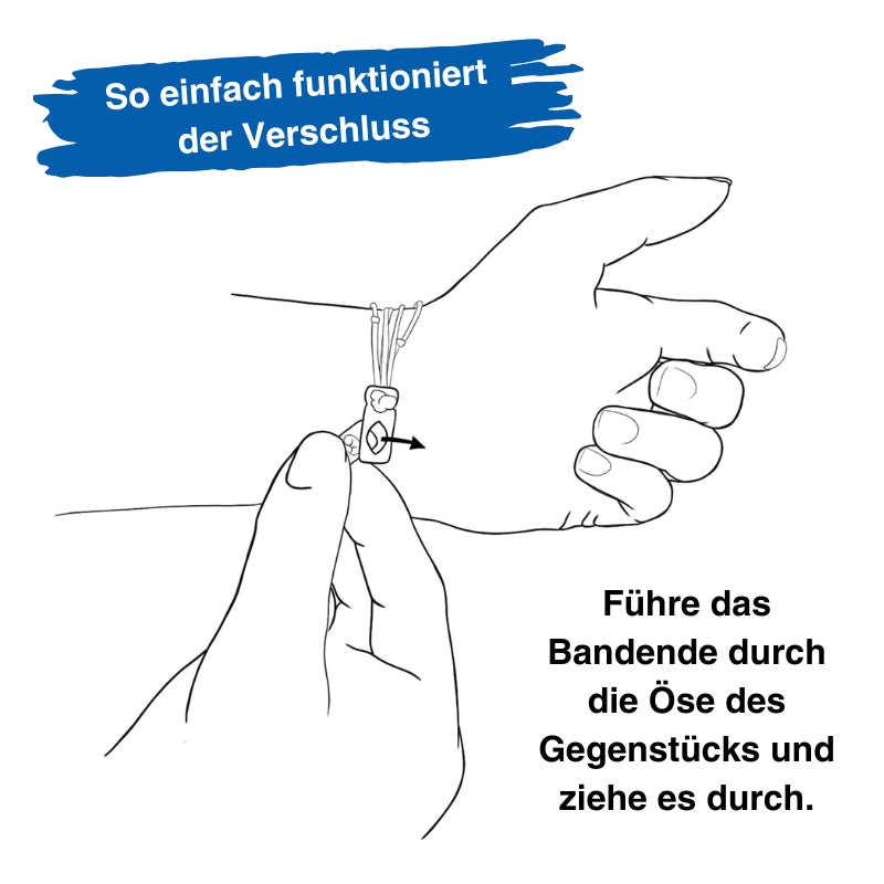 925er Silber-Armband "Steuermann" (leuchtturmrot-meeresblau) (Wachs-Cord)