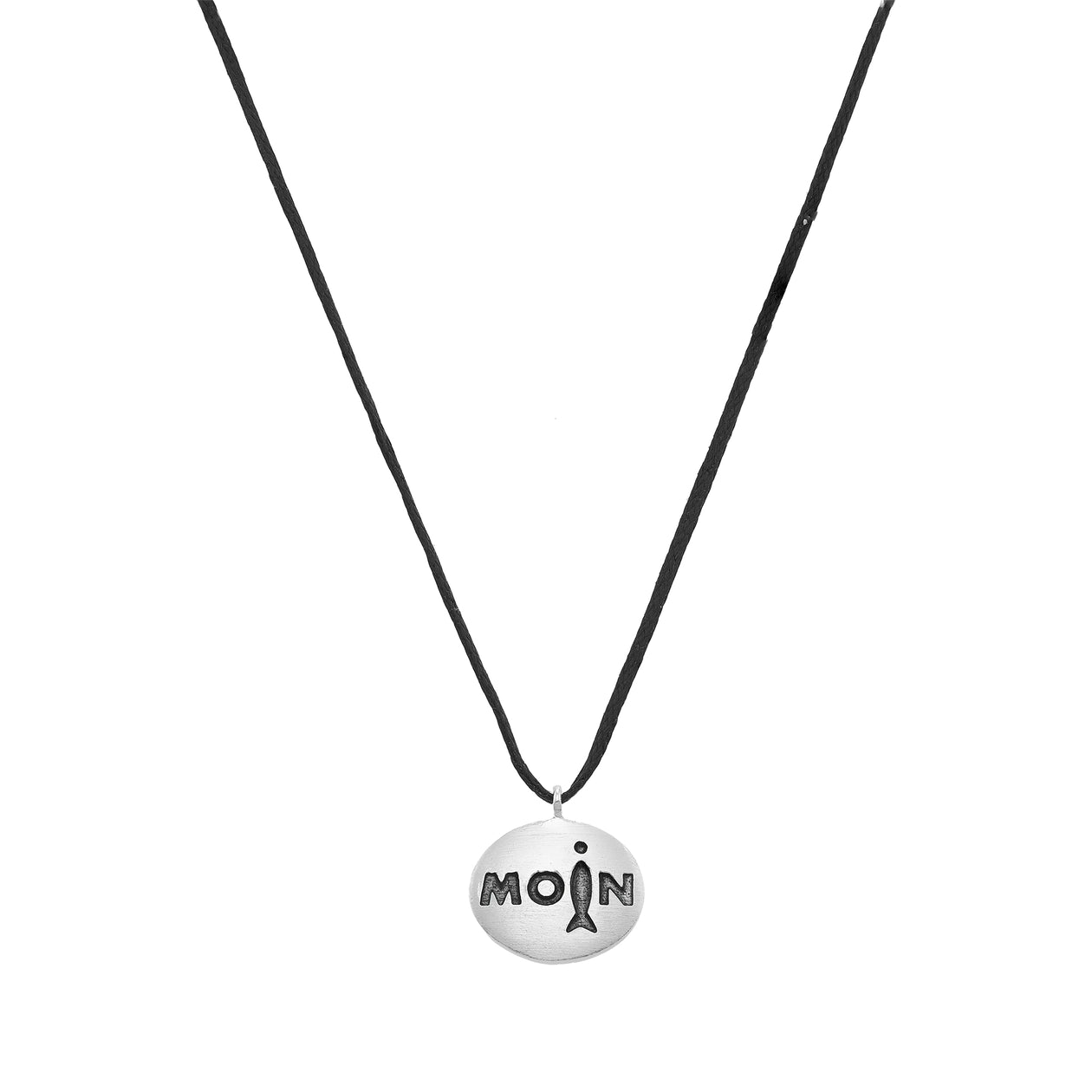 925er Silber-Kette "Moin" (schwarz) (Wachs-Cord)