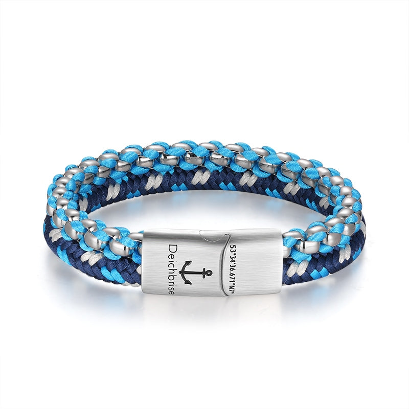 Armband Jan der Tiefseetaucher (Multistrang) Stahl-Tau & Segeltau