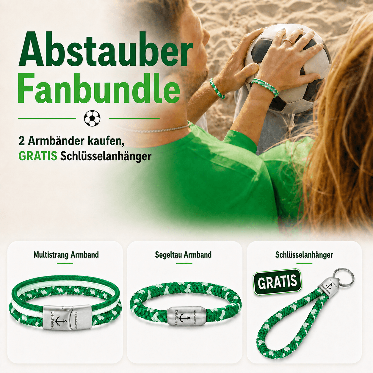 Abstauber Fanbundle - 2 Armbänder kaufen, GRATIS Schlüsselanhänger