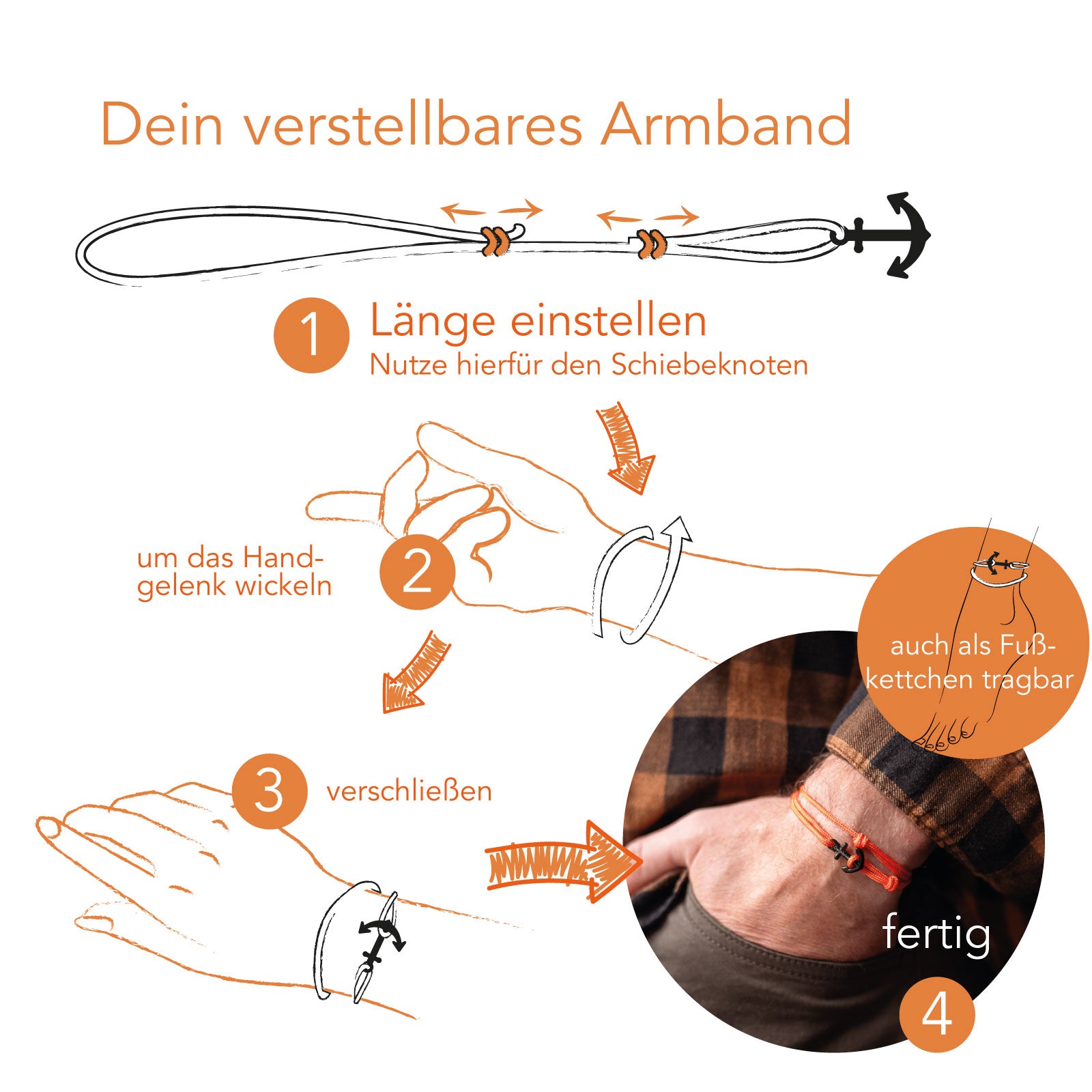 Anker Armband Pink Muster