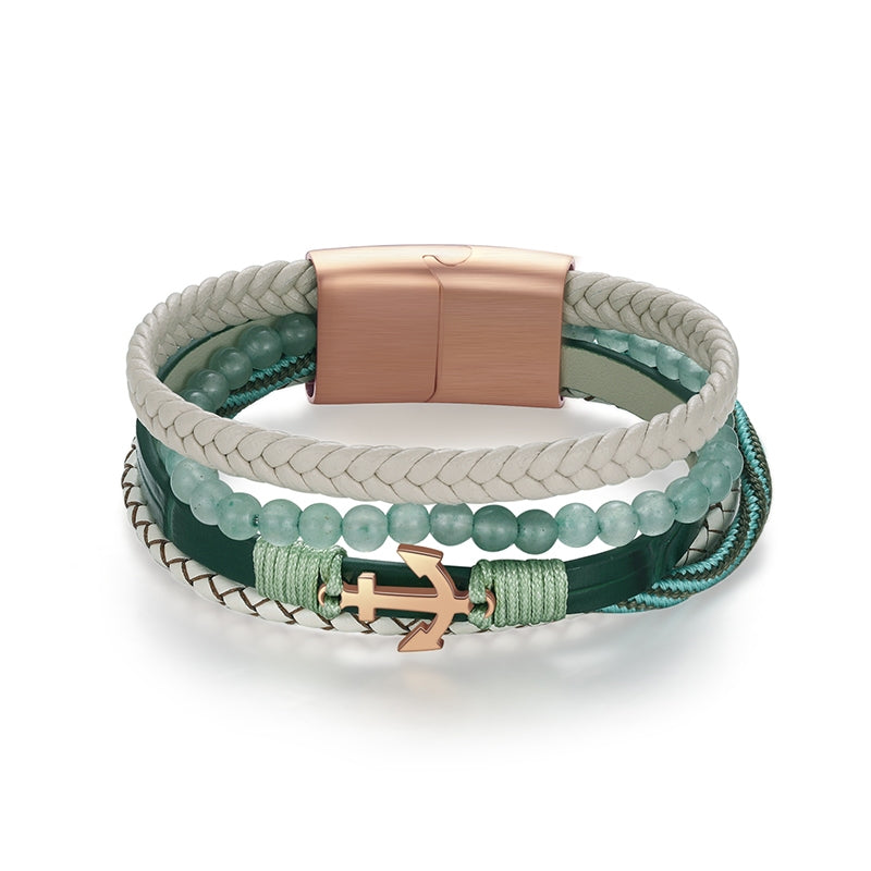 Schmuckset "Aventurin" - Kette (75cm) mit Armband