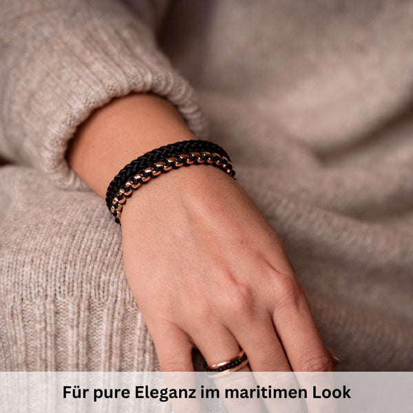 Armband Black Sand 2 (Multistrang) Stahl-Tau & Segeltau
