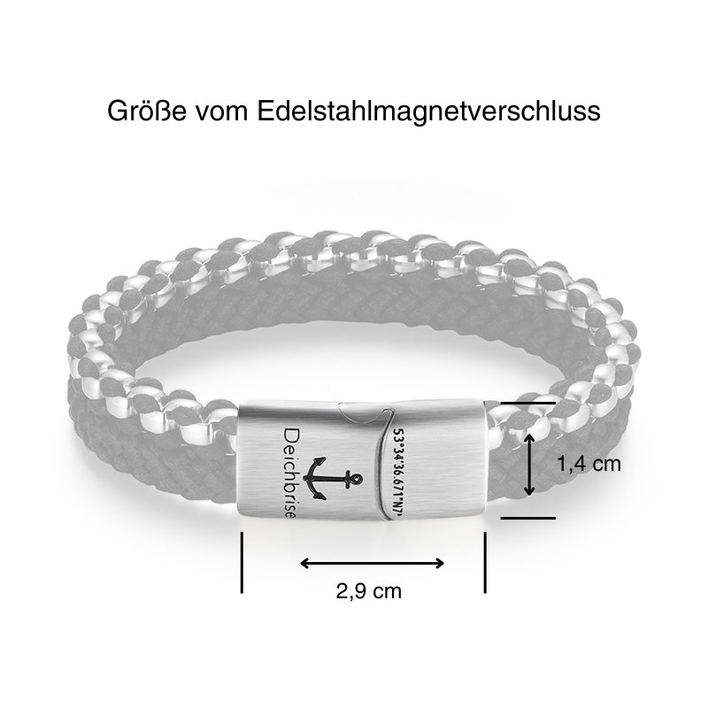 Armband Black Sand 2 (Multistrang) Stahl-Tau & Segeltau