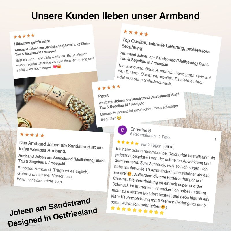 Armband Joleen am Sandstrand (Multistrang) Stahl-Tau & Segeltau
