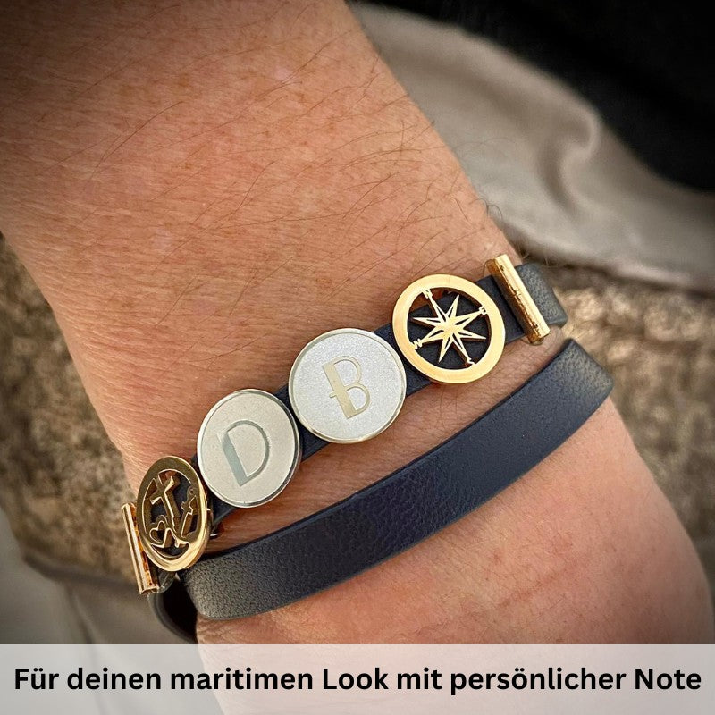 Armband Leder marineblau-doppelt (Lüttje-Charming)