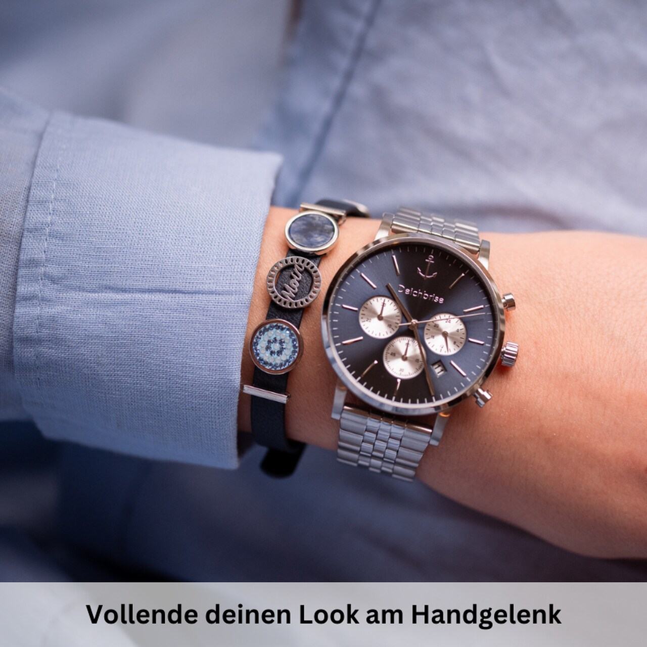 Armband Leder marineblau (Lüttje-Charming)