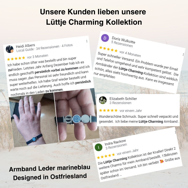 Armband Leder marineblau (Lüttje-Charming)