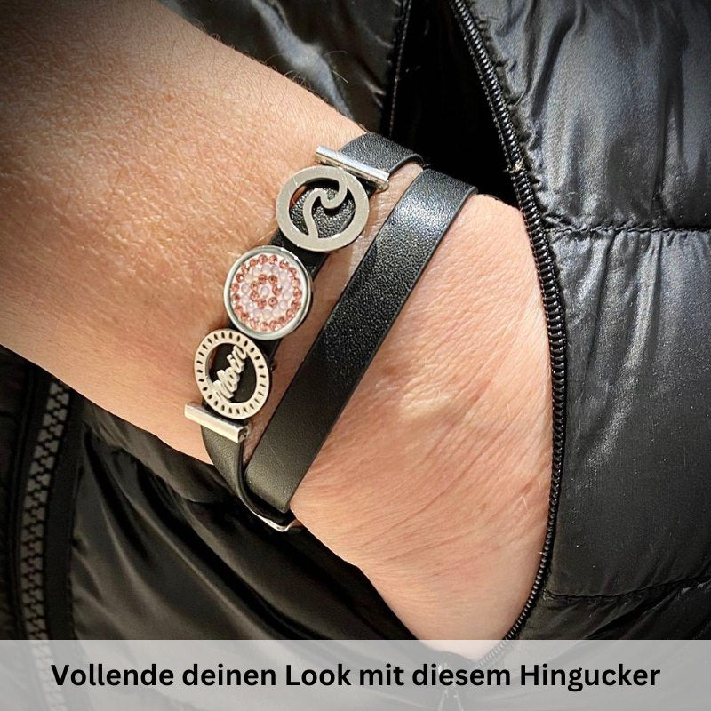 Armband Veggie-Leder schwarz-doppelt (Lüttje-Charming)