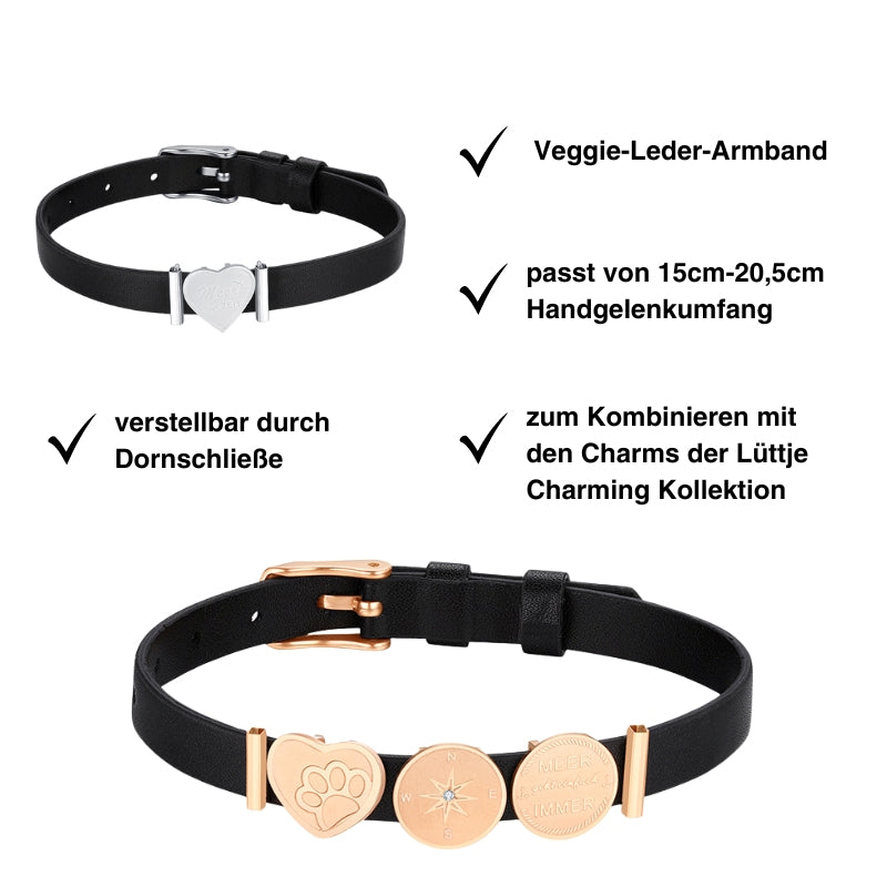Armband Veggie-Leder schwarz (Lüttje-Charming)