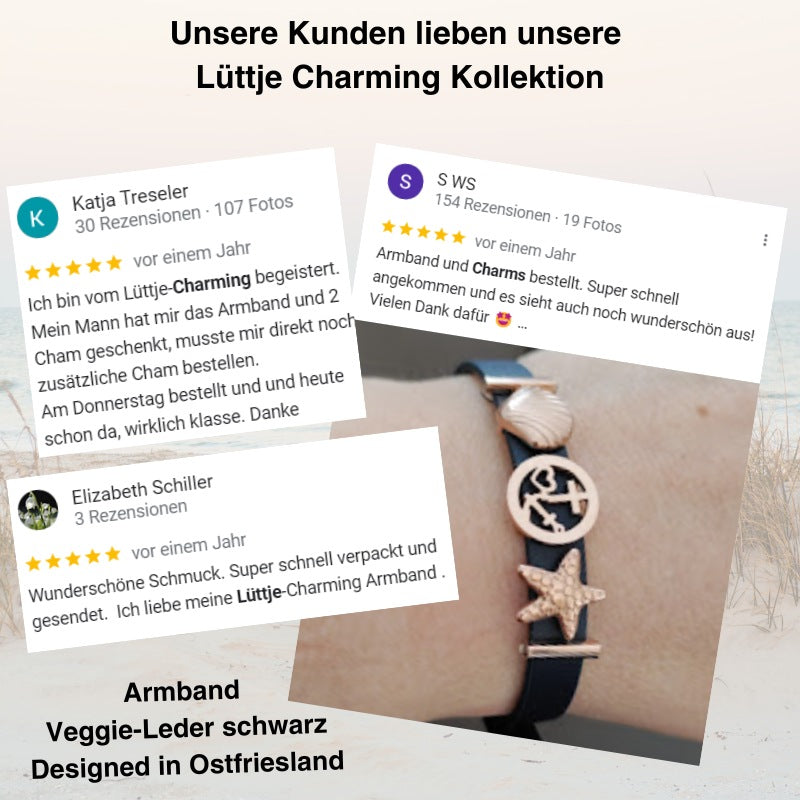 Armband Veggie-Leder schwarz (Lüttje-Charming)