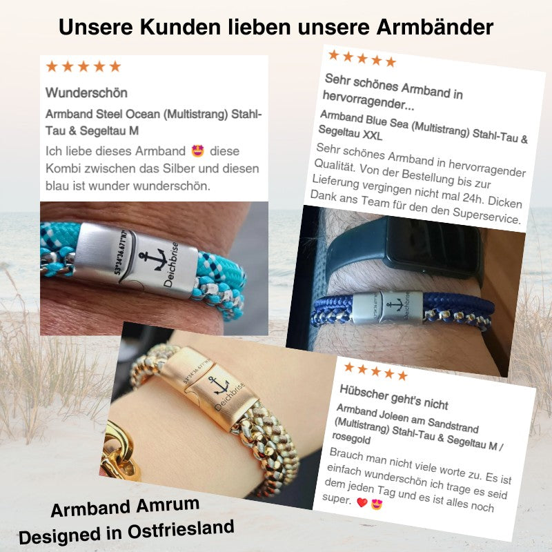 Armband Anton von Amrum (Multistrang) Stahl-Tau & Segeltau