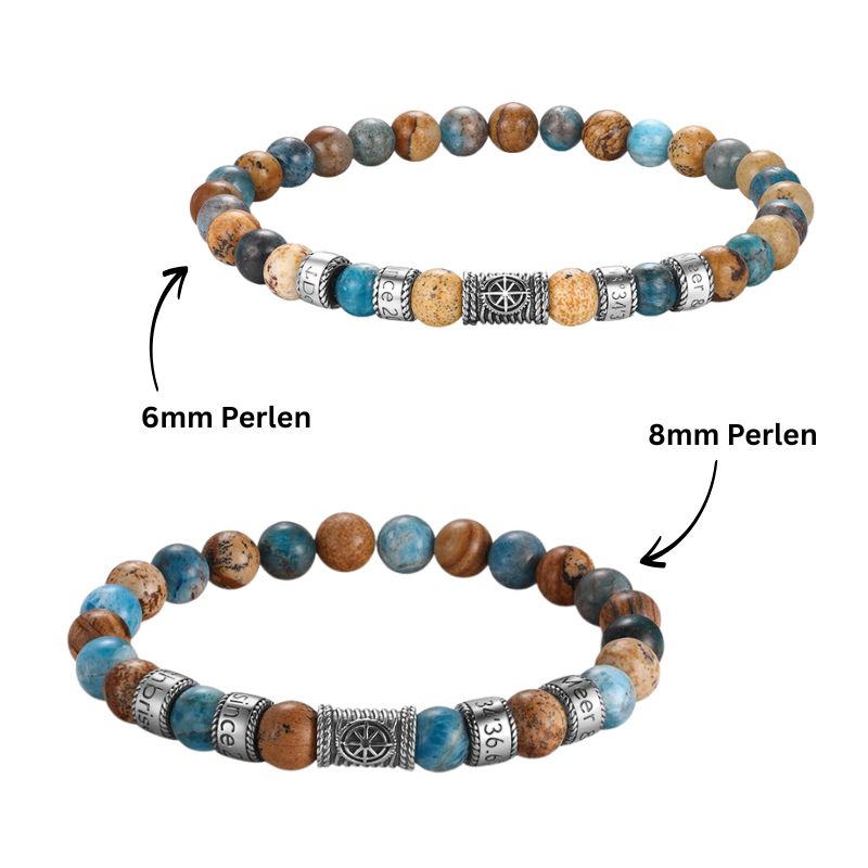 Armband Cala Mendia Edelstahl, Picture Jasper & Apatit