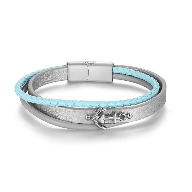 Armband Glaube Liebe Hoffnung (Multistrang) aus Leder & Edelstahl (Küstengirls)