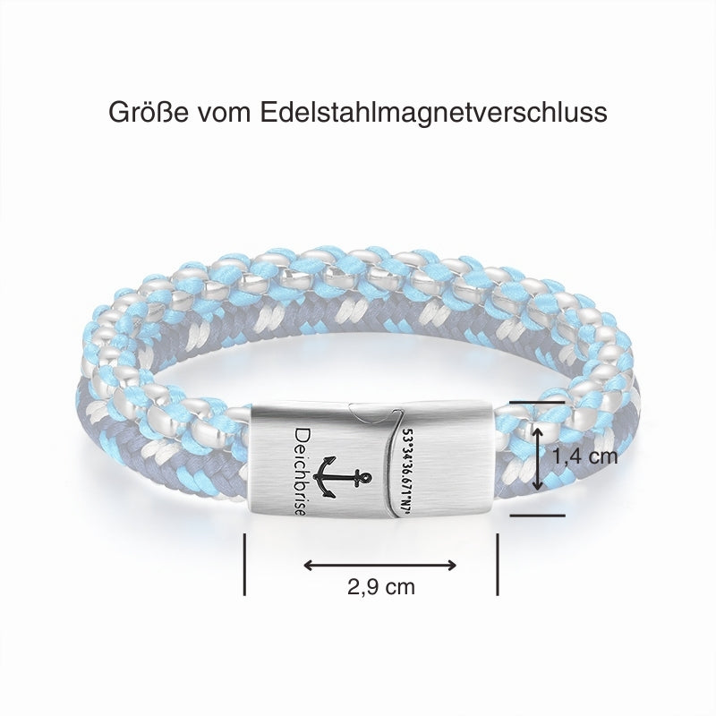 Armband Jan der Tiefseetaucher (Multistrang) Stahl-Tau & Segeltau