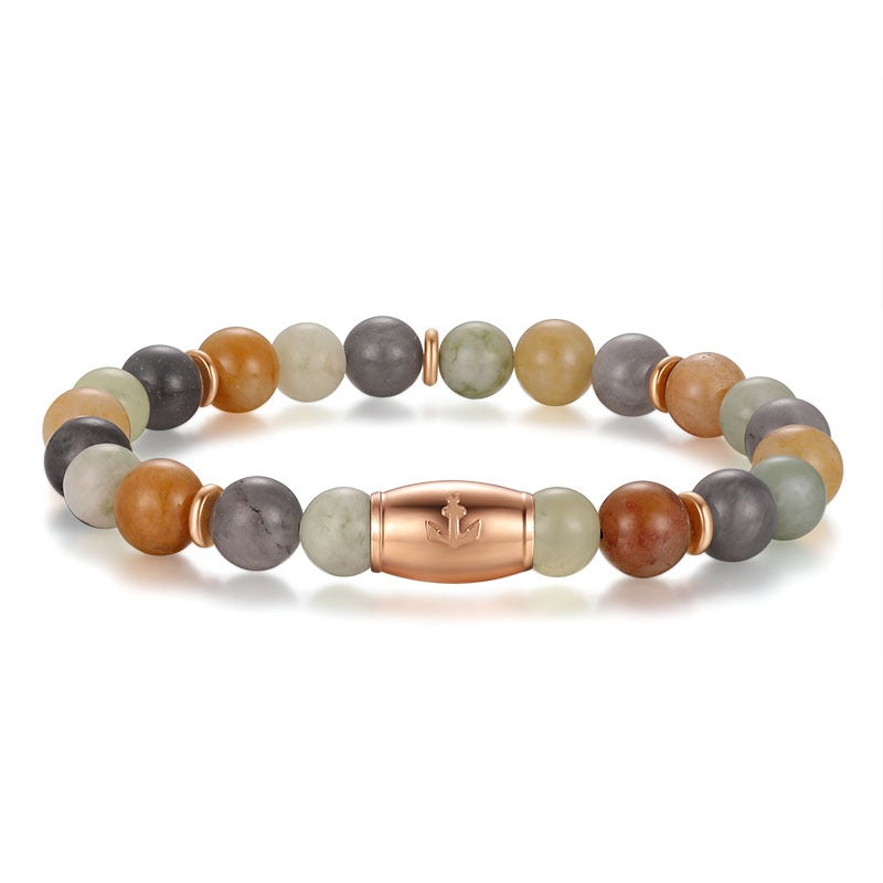 Armband Joleen aus Quarz Kristall, Gelbe Jade, Hellgrüne Jade & Edelstahl