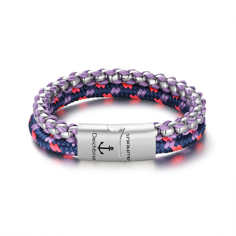 Armband Käptin (Multistrang) Stahl-Tau & Segeltau