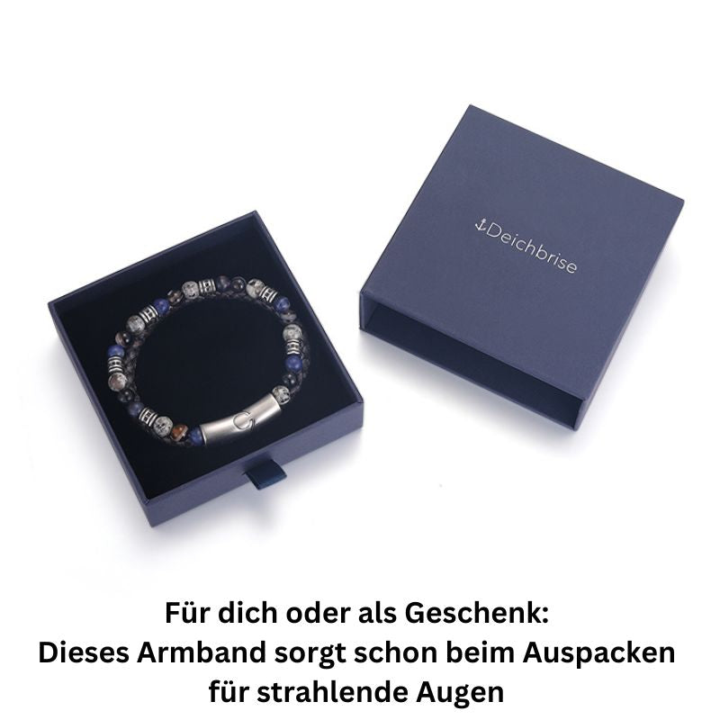 Armband Meereswellen (Multistrang) Achat, Feuerstein & Sodalith