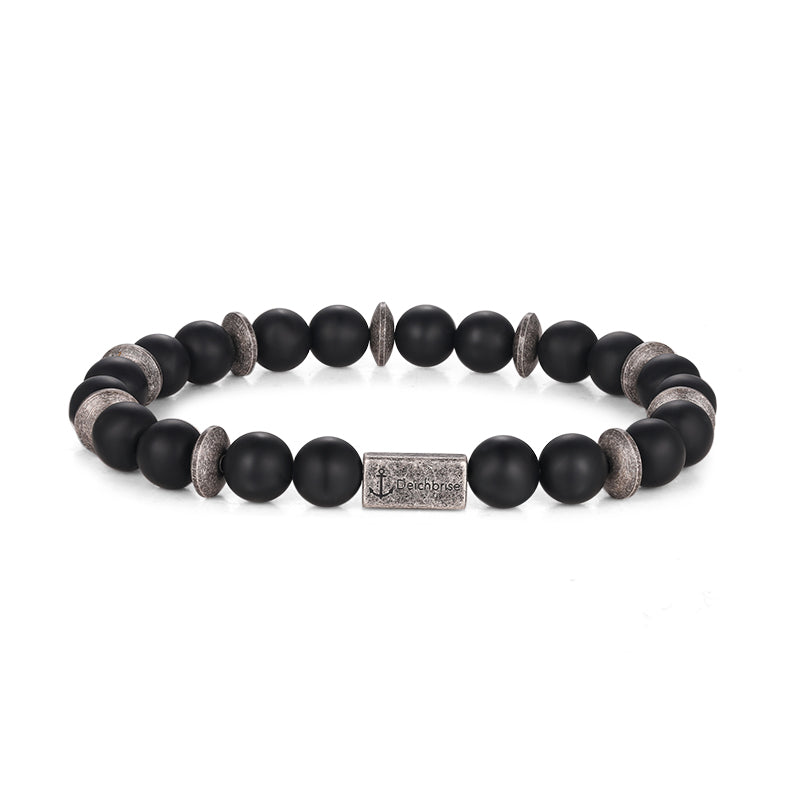 Armband Paguera (Onyx-Edelstahl-Steuerrad-Bead)