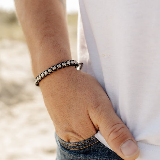 Armband Strandbegleiter aus Stahltau (Schwarz)
