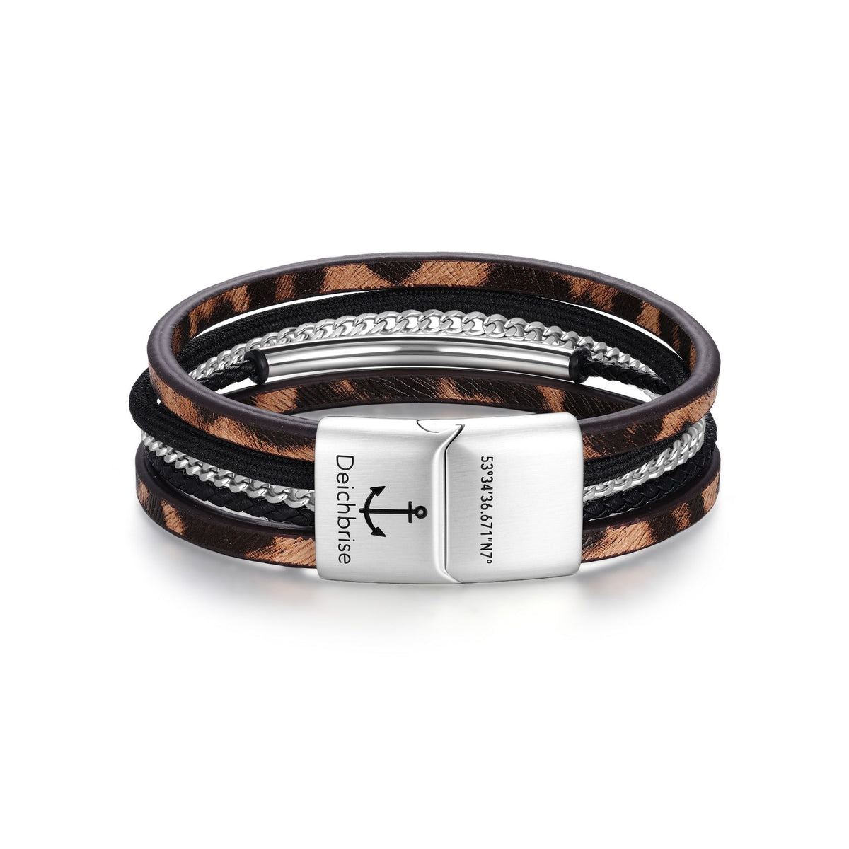Armband Wild Edition Urban Leo (Multistrang) Leder, Edelstahl & Segelseil