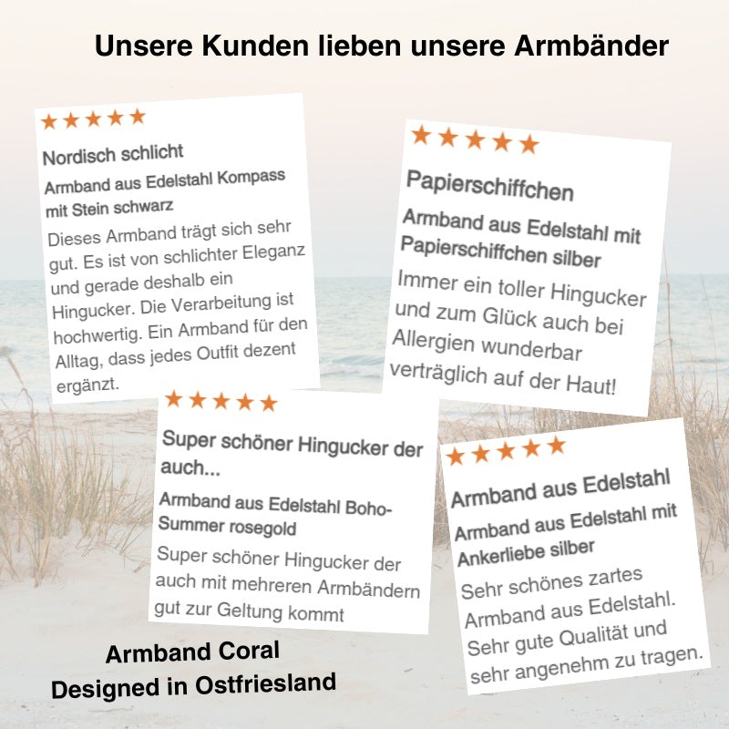 Armband aus Edelstahl Coral