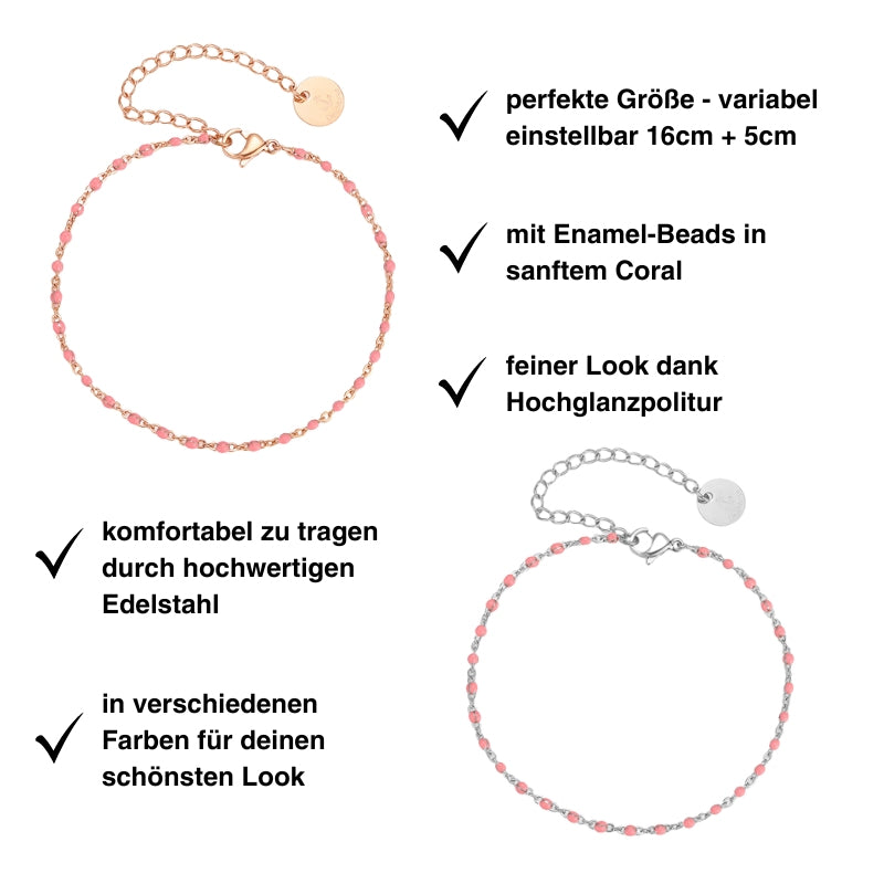 Armband aus Edelstahl Coral
