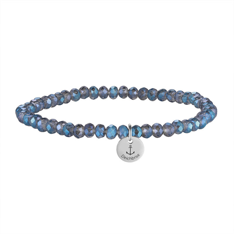 Glasschliffarmband (greyblue-shine)