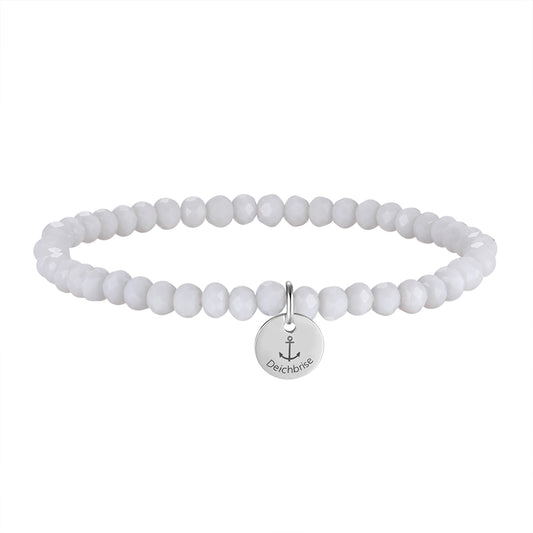 Glasperlen Armband (helltaupe)