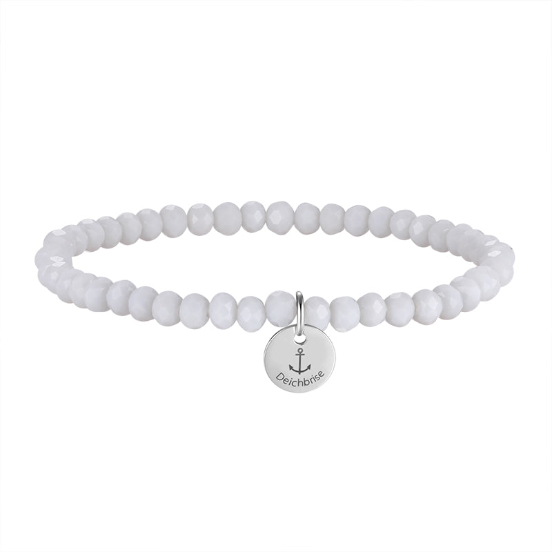 Glasperlen Armband (helltaupe)