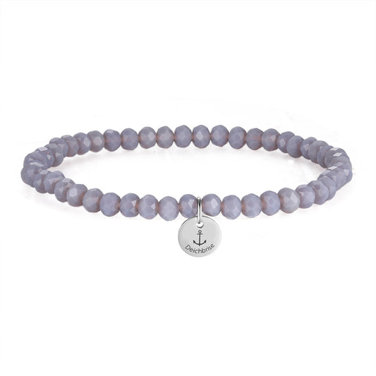 Glassperlen Armband (steingrau)