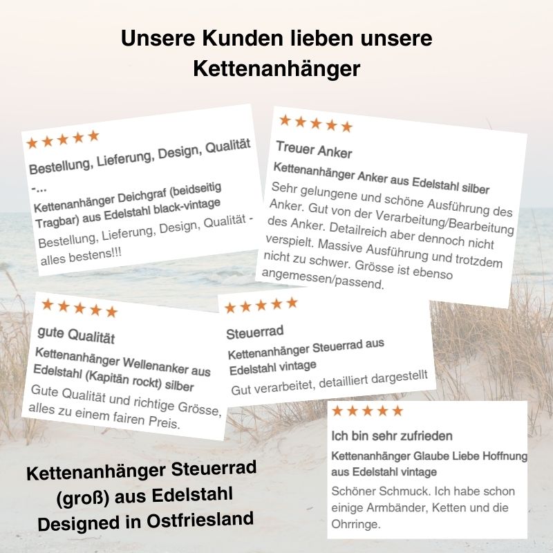 Kettenanhänger Steuerrad (groß) aus Edelstahl