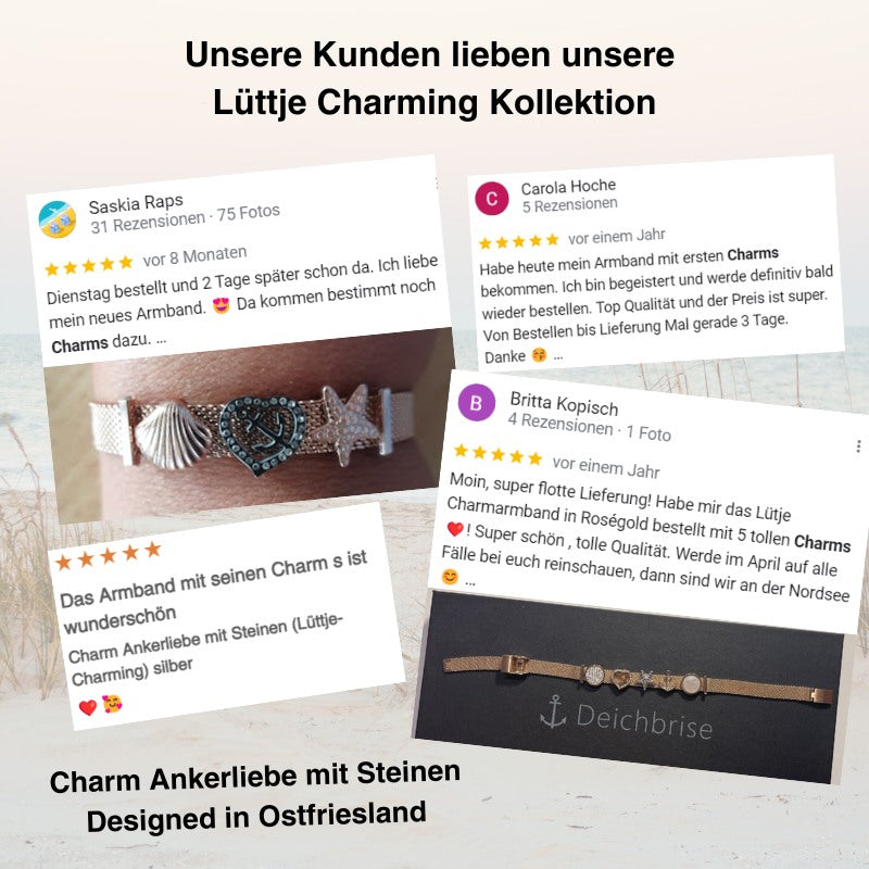 Charm Ankerliebe mit Steinen (Lüttje-Charming)