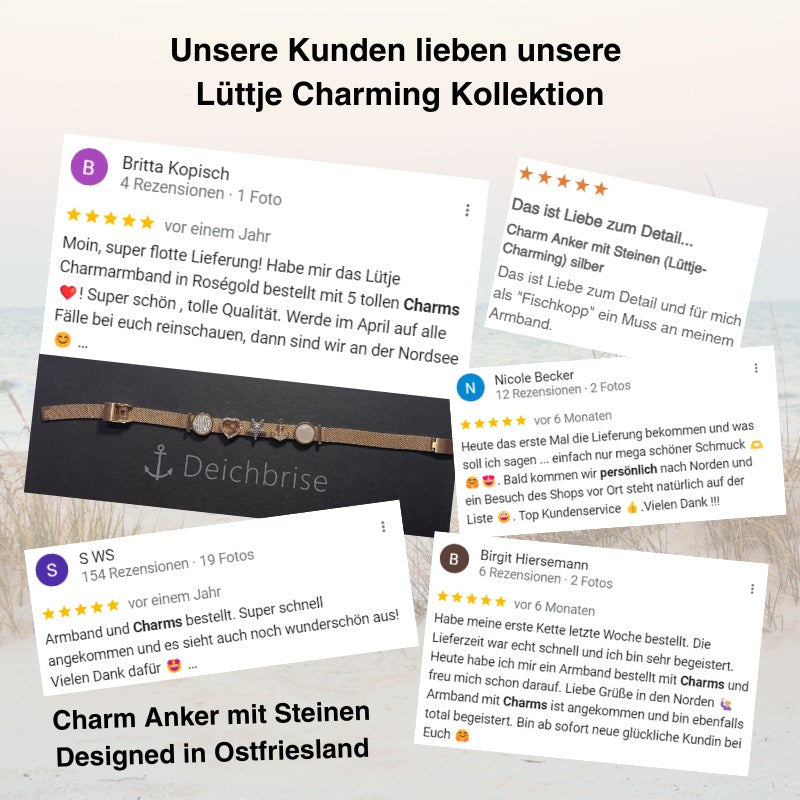 Charm Anker mit Steinen (Lüttje-Charming)