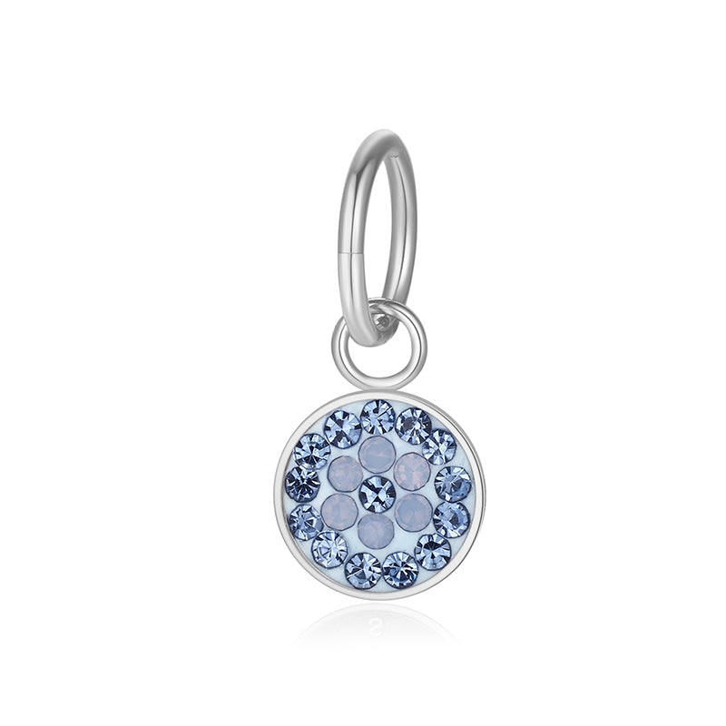 Charm & Clip Bling Bling (blau) aus Edelstahl für Armband & Kette (Click-it)