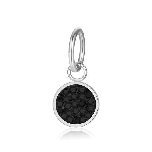 Charm & Clip Bling Bling (schwarz) aus Edelstahl für Armband & Kette (Click-it)