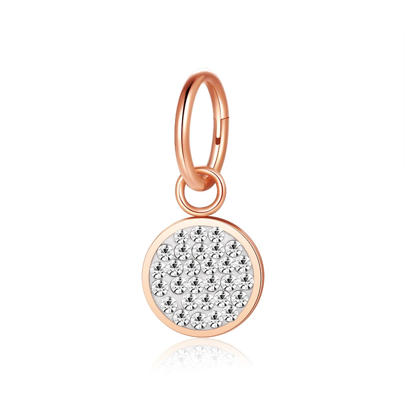 Charm & Clip Bling Bling (weiß) aus Edelstahl für Armband & Kette (Click-it)