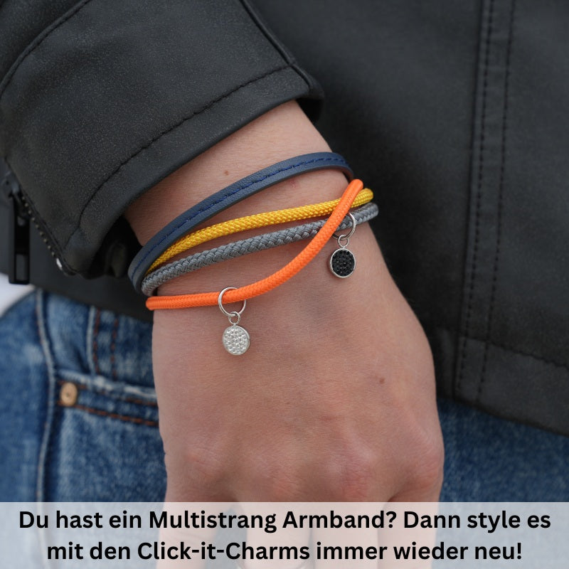 Charm & Clip Bling Bling (weiß) aus Edelstahl für Armband & Kette (Click-it)
