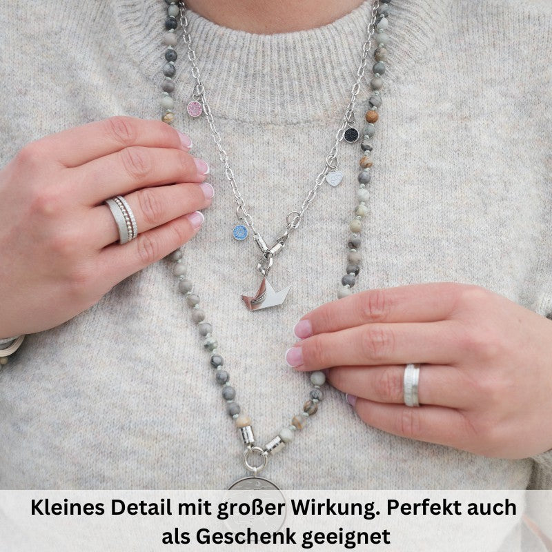 Charm & Clip Herz Pfote aus Edelstahl für Armband & Kette (Click-it)