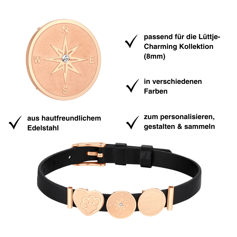 Charm Kompass mit Stein (Lüttje-Charming)