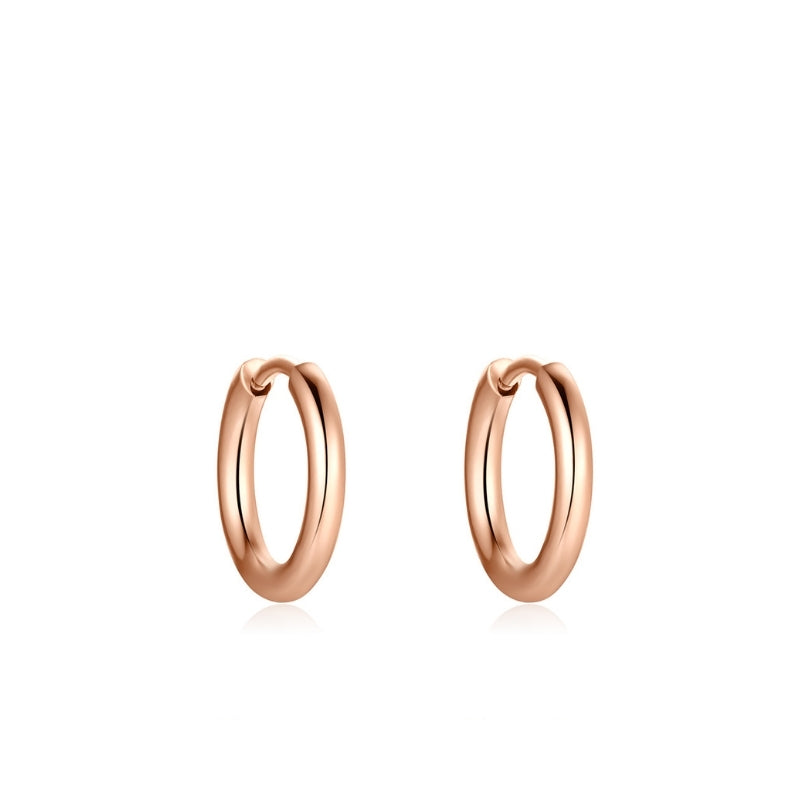 Kleine Creolen aus Edelstahl in Roségold für Charm-Anhänger