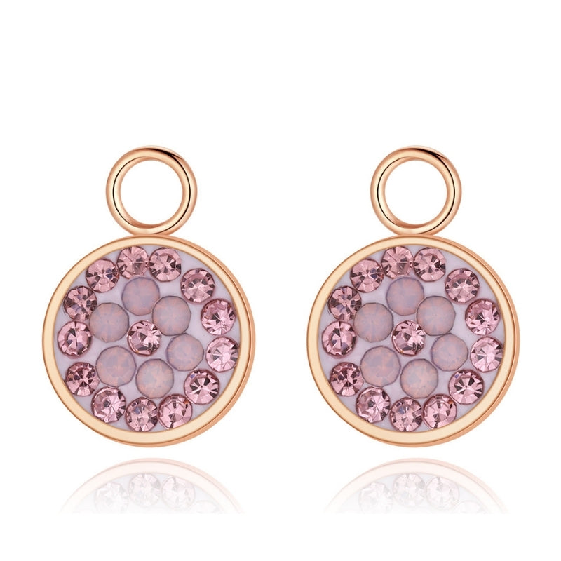 Charm für Ohrringe (Creolen) Bling Bling (rose) aus Edelstahl (Paar)