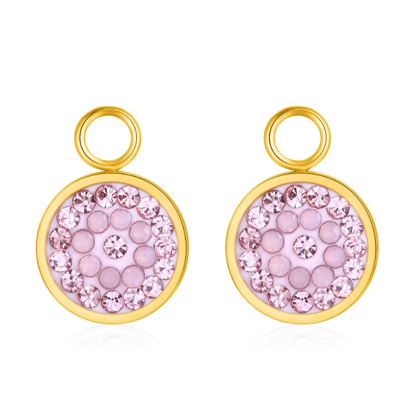 Charm für Ohrringe (Creolen) Bling Bling (rose) aus Edelstahl (Paar)
