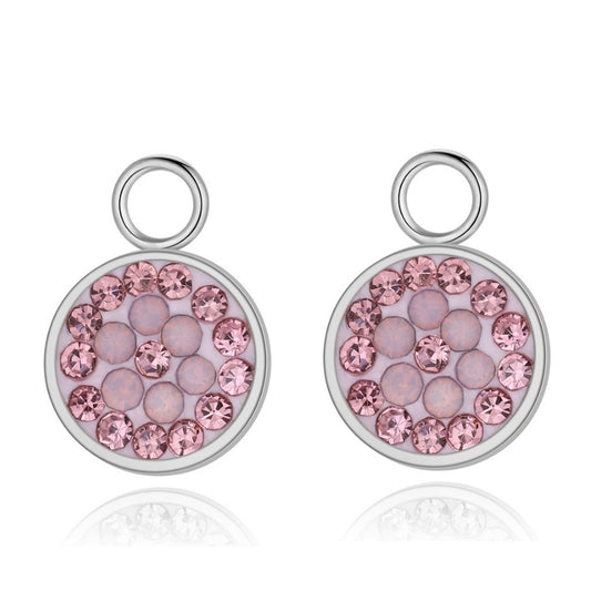 Charm für Ohrringe (Creolen) Bling Bling (rose) aus Edelstahl (Paar)