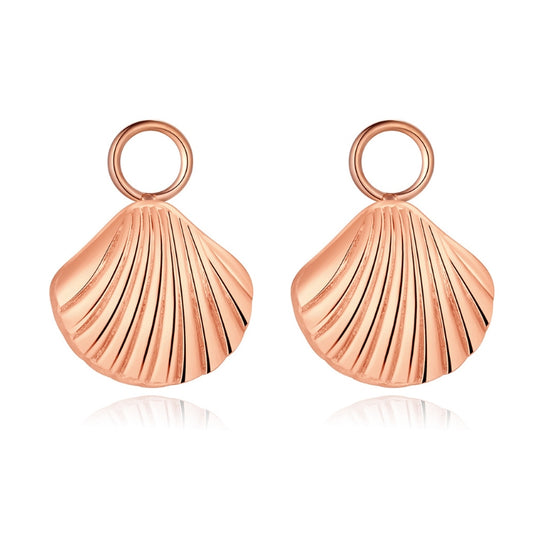 Charm für Ohrringe (Creolen) Muschel aus Edelstahl (Paar)