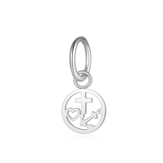 Charm & Clip Glaube Liebe Hoffnung aus Edelstahl für Armband & Kette (Click-it)