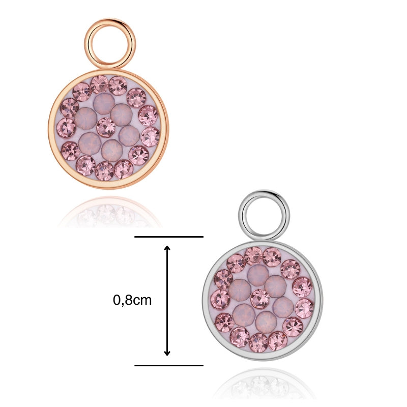 Charm für Ohrringe (Creolen) Bling Bling (rose) aus Edelstahl (Paar)