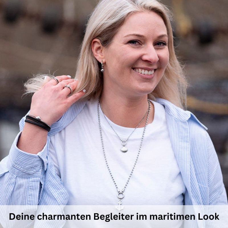 Charm für Ohrringe (Creolen) Muschel aus Edelstahl (Paar)