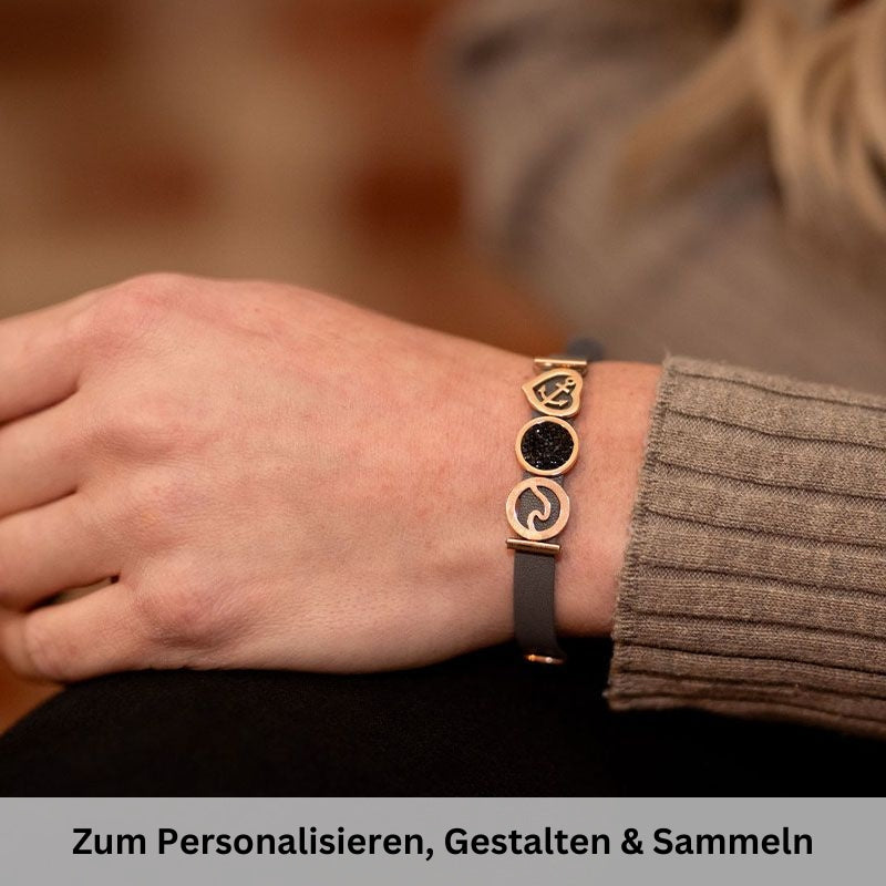 Armband Leder grau (Lüttje-Charming)