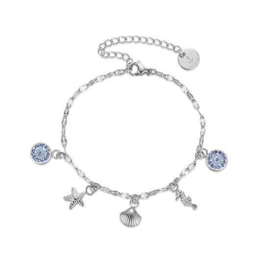 Armband Meereswelt mit maritimen Charms aus Edelstahl